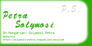 petra solymosi business card